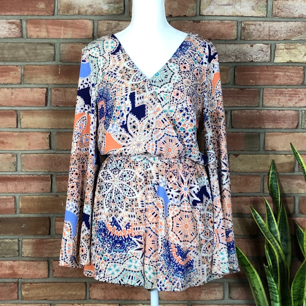 DR2 Long-Sleeve Patterned Romper